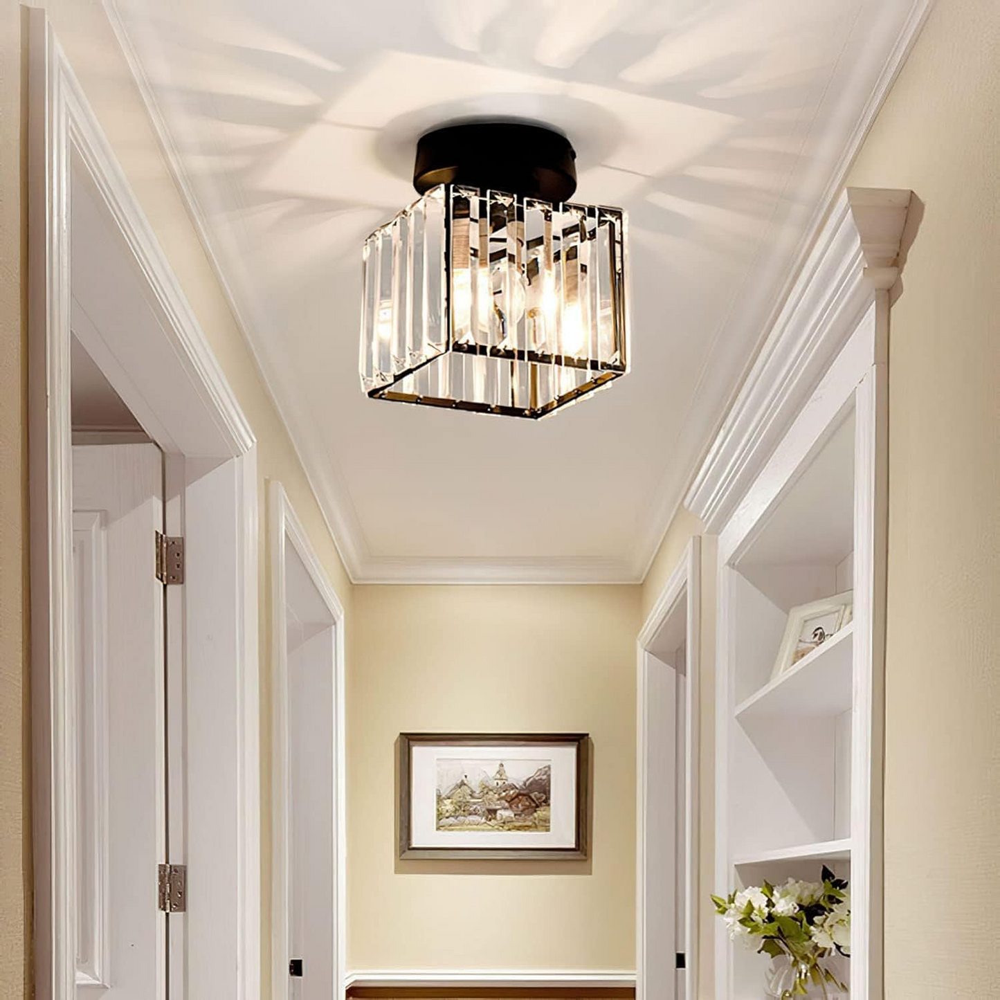 Luxe Kristallen Plafondlamp – Modern Design & Sprankelende Verlichting