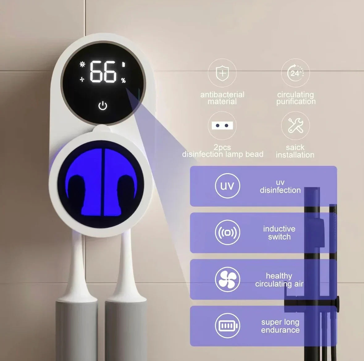 BrushShield Elektrische Tandenborstel Sterilisator - Hygiëne en Bescherming voor je Tandenborstel