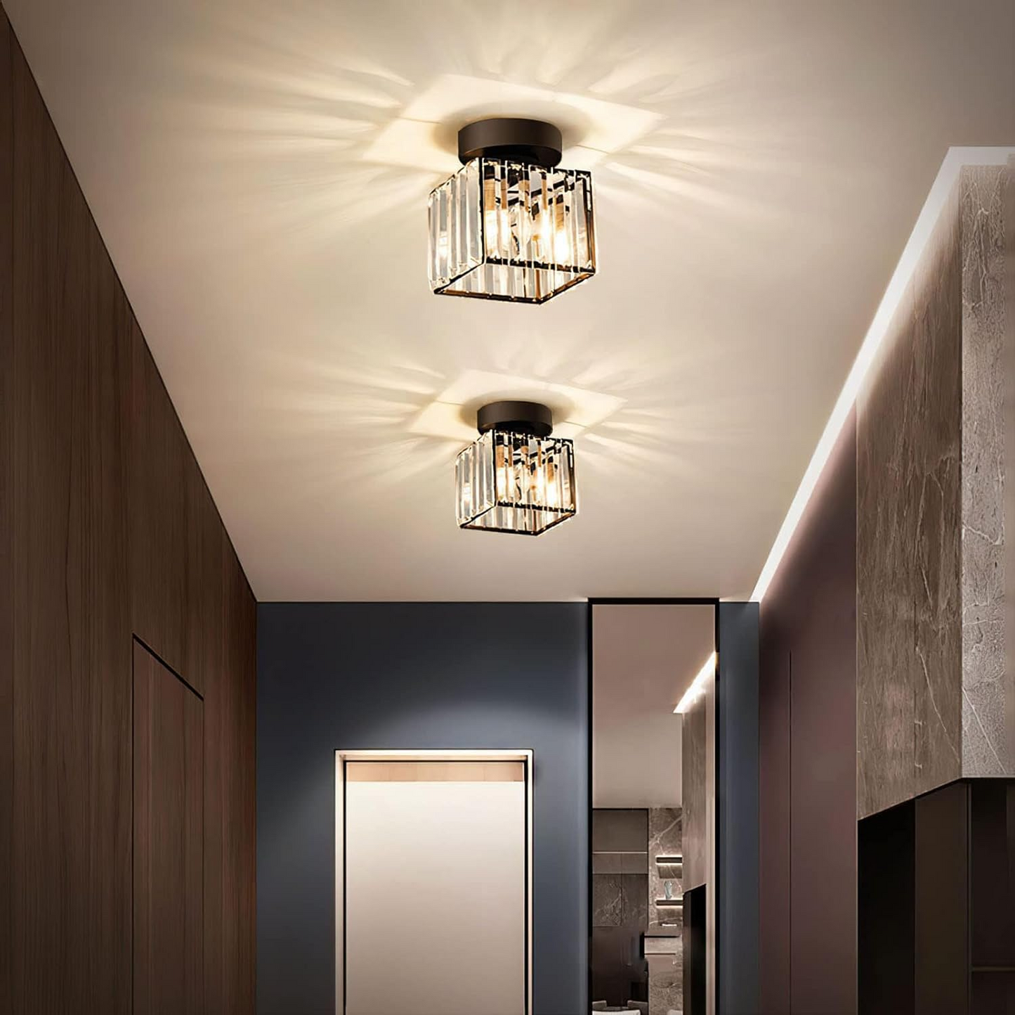 Luxe Kristallen Plafondlamp – Modern Design & Sprankelende Verlichting
