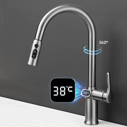 AquaSync Pro – Slimme Uittrekbare Keukenkraan met Temperatuurdisplay