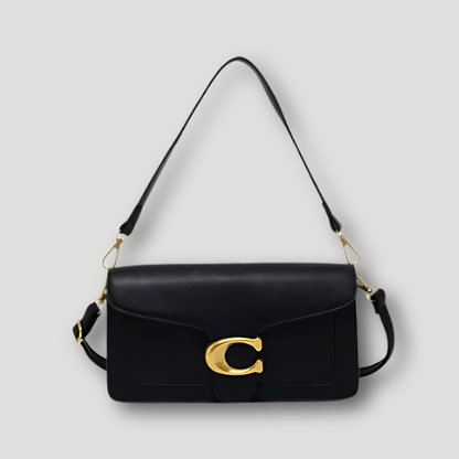 Cleo Leren Schoudertas met Gouden Accent – Chic & Tijdloos