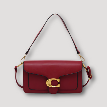 Cleo Leren Schoudertas met Gouden Accent – Chic & Tijdloos